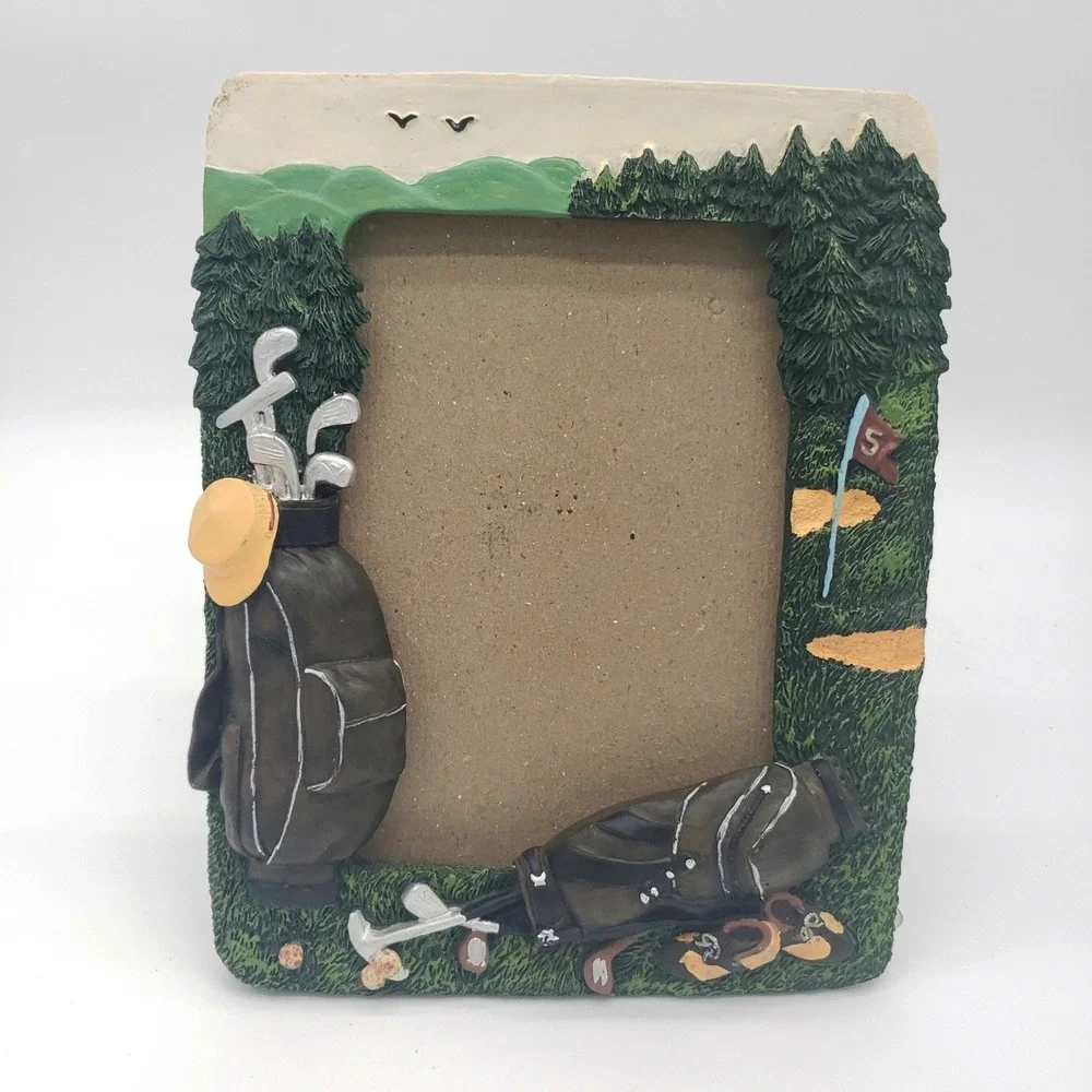 Vintage Golf Course 3D Resin Picture Frame Sports Decor Man Cave Gift Preppy
